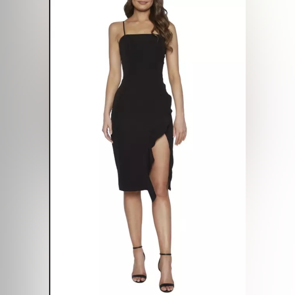 Bardot Carmelle Ruffle Slit Midi Dress Size 8/M
